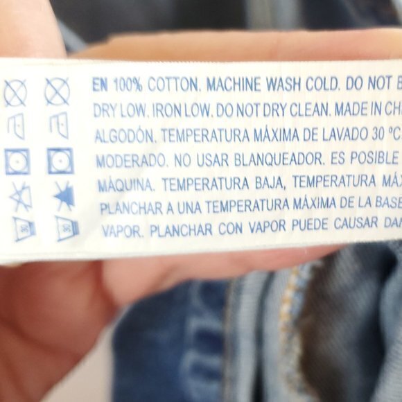 Forever 21 Rigid Denim Overall Dress / Pinafore w/Front Pocket L 100% Cotton - Picture 14 of 14